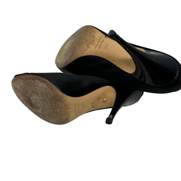 Giuseppe Zanotti High Heels Stiletto Satin Ankle Strap Black Size 39.5 US 9.5 - Picture 13 of 16